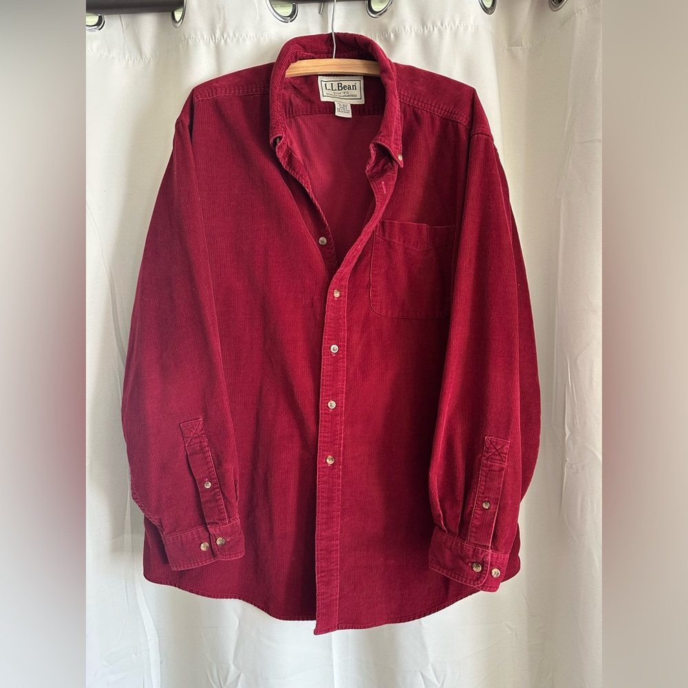 Vintage LL Bean Red Corduroy Shirt Men’s - XL